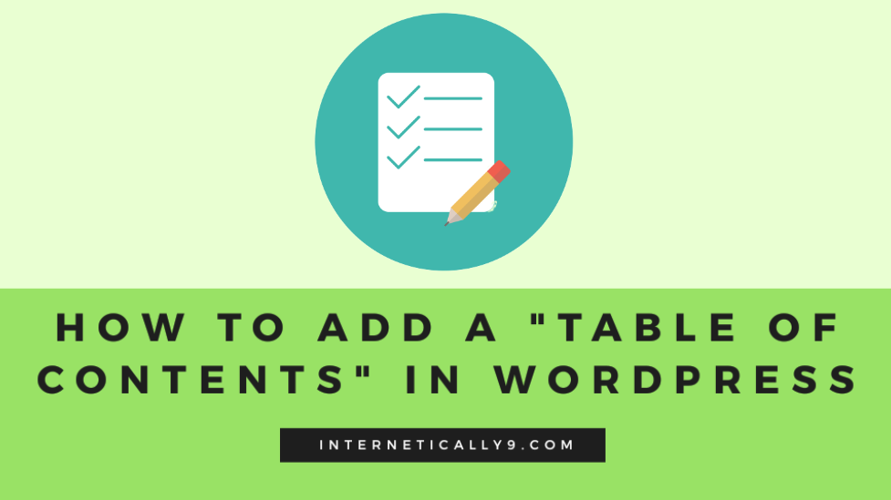 table of contents wordpress