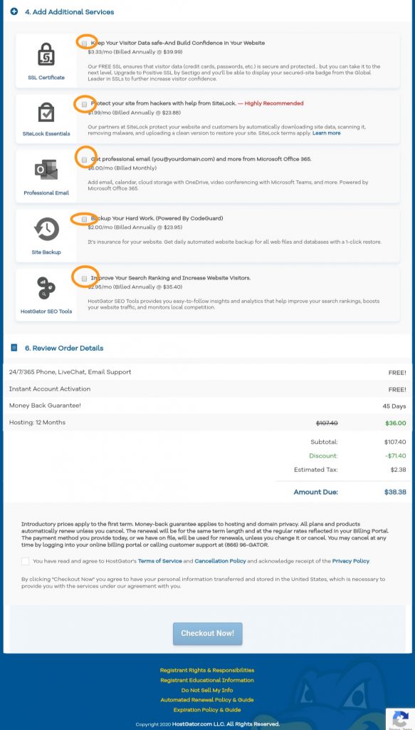 choose hosting plan